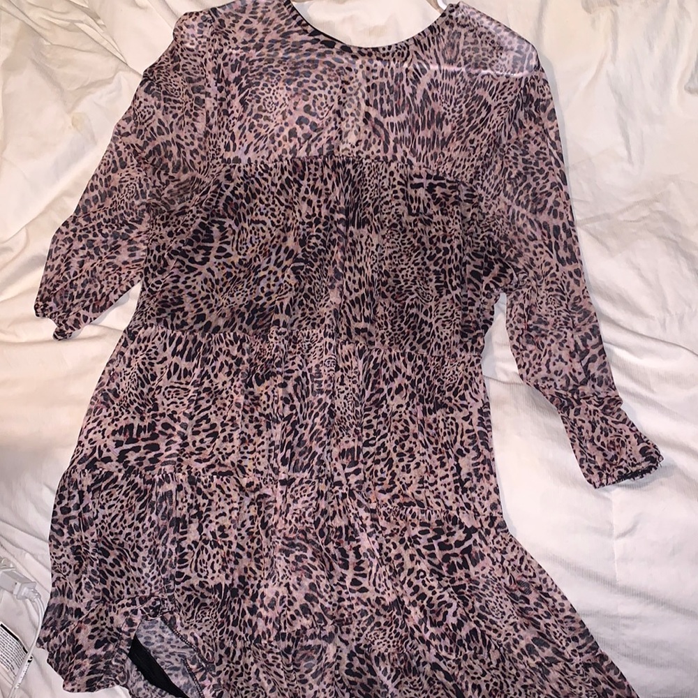 Forever 21 leopard sheer dress